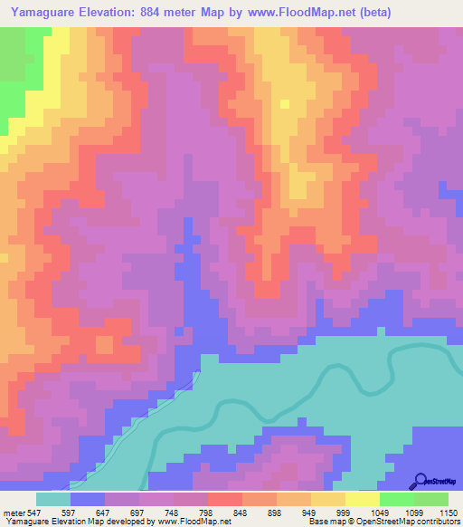 Yamaguare,Honduras Elevation Map
