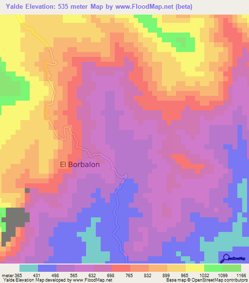 Yalde,Honduras Elevation Map