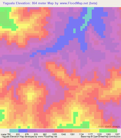 Yaguala,Honduras Elevation Map