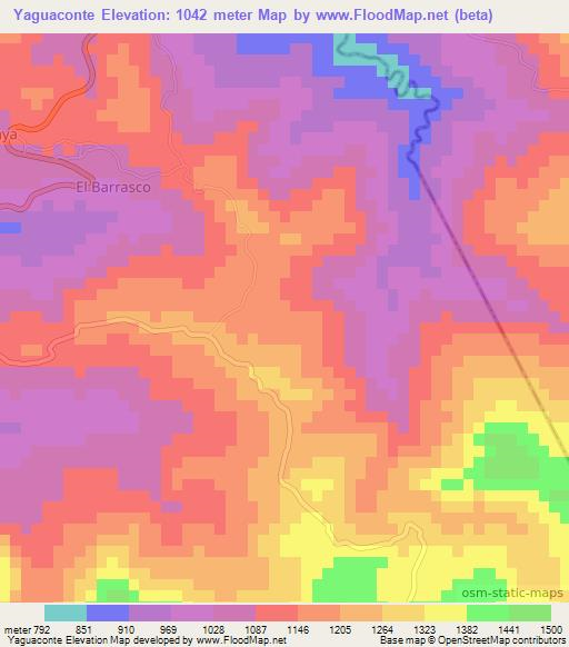 Yaguaconte,Honduras Elevation Map