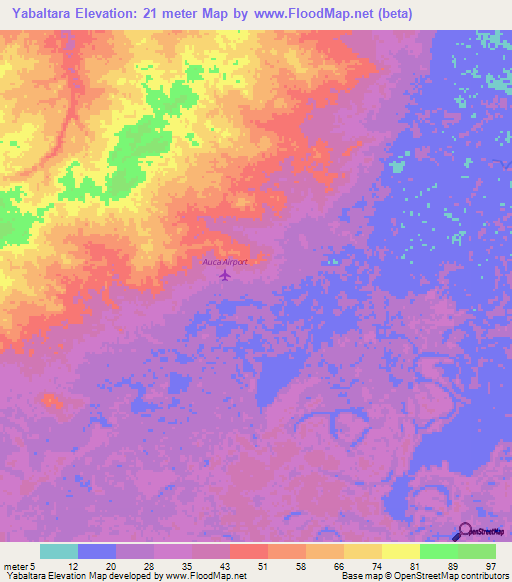 Yabaltara,Honduras Elevation Map