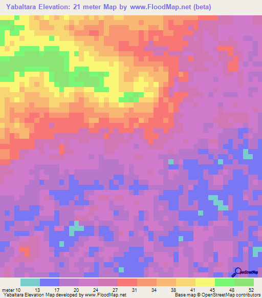 Yabaltara,Honduras Elevation Map
