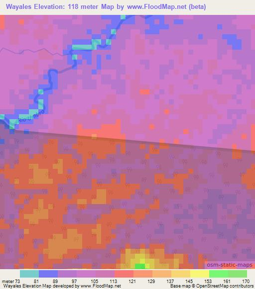Wayales,Honduras Elevation Map