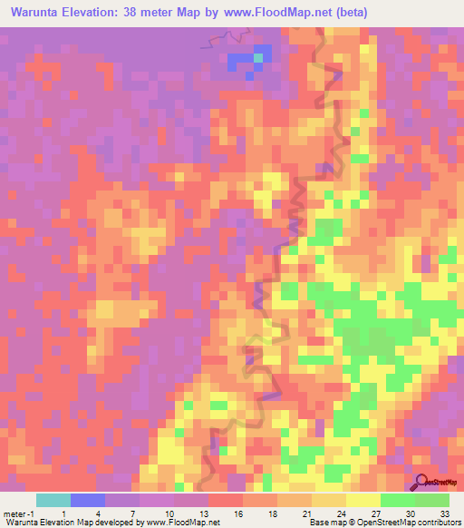 Warunta,Honduras Elevation Map