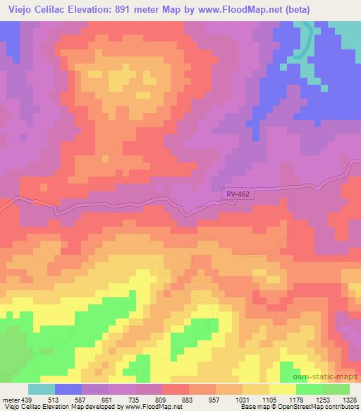 Viejo Celilac,Honduras Elevation Map