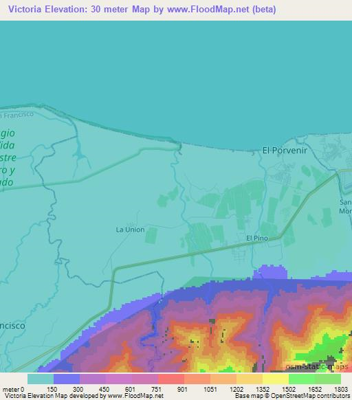 Victoria,Honduras Elevation Map