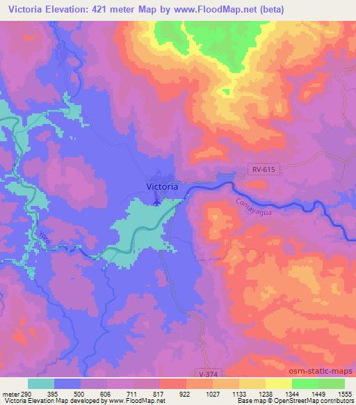 Victoria,Honduras Elevation Map