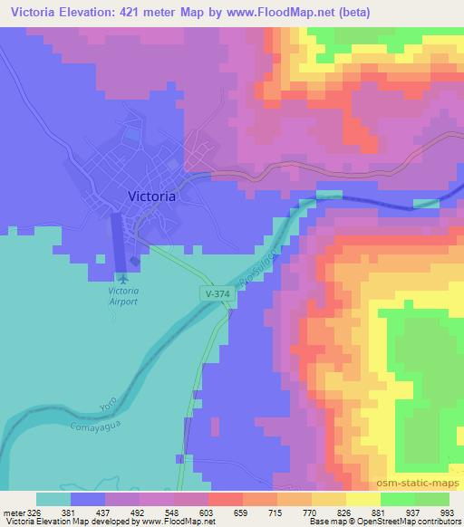 Victoria,Honduras Elevation Map