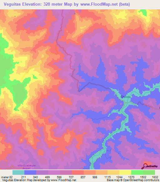 Veguitas,Honduras Elevation Map