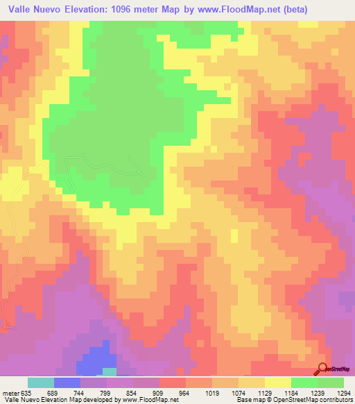 Valle Nuevo,Honduras Elevation Map