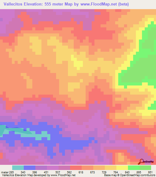 Vallecitos,Honduras Elevation Map