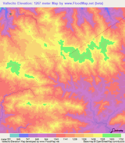 Vallecito,Honduras Elevation Map