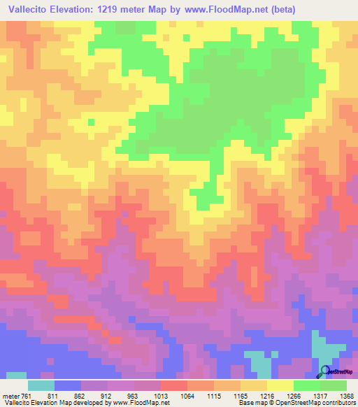 Vallecito,Honduras Elevation Map