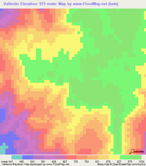 Vallecito,Honduras Elevation Map