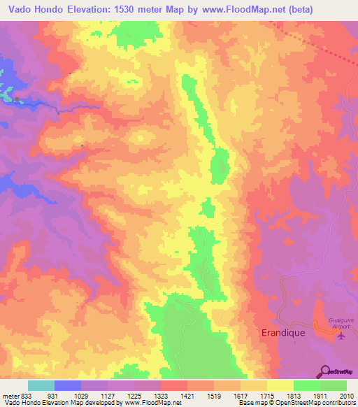 Vado Hondo,Honduras Elevation Map