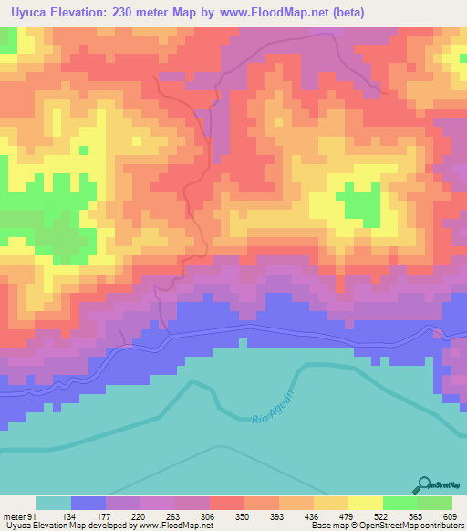 Uyuca,Honduras Elevation Map