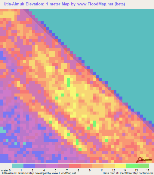 Utla-Almuk,Honduras Elevation Map