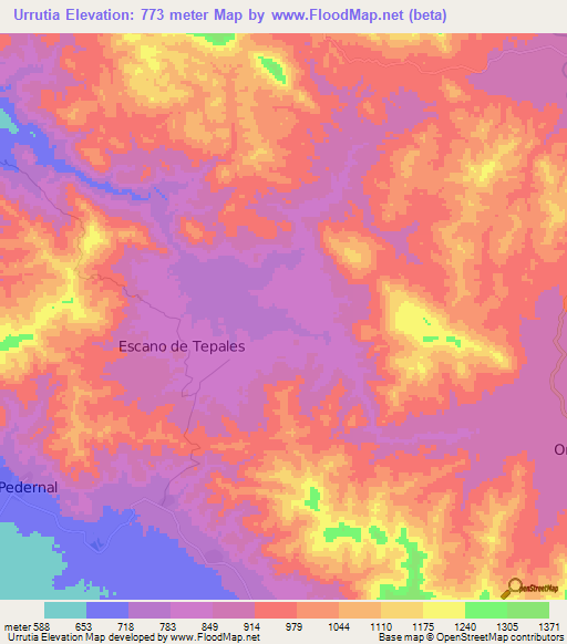 Urrutia,Honduras Elevation Map