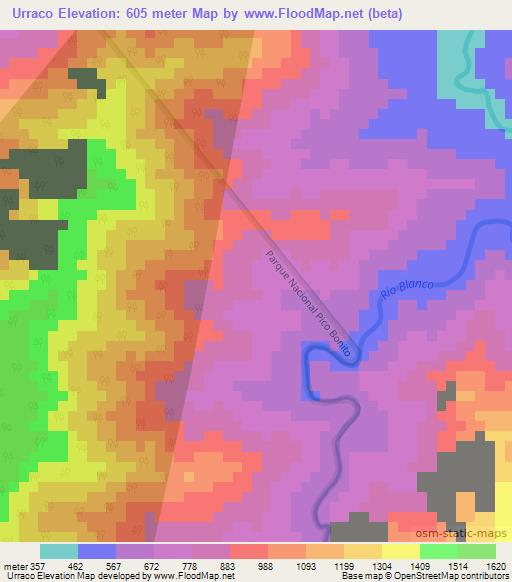 Urraco,Honduras Elevation Map