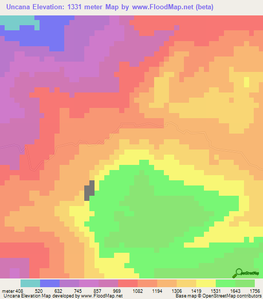 Uncana,Honduras Elevation Map