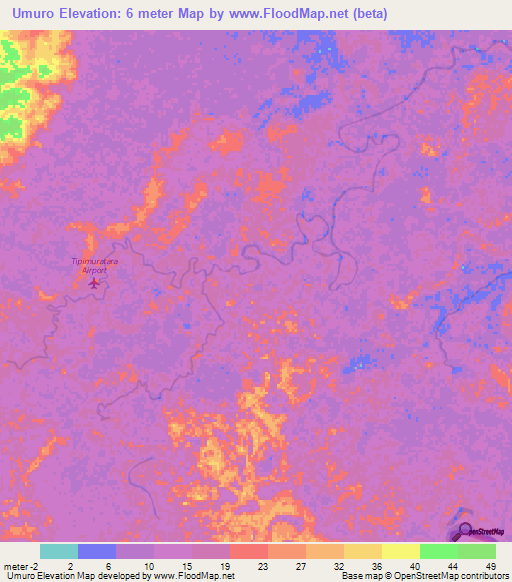 Umuro,Honduras Elevation Map