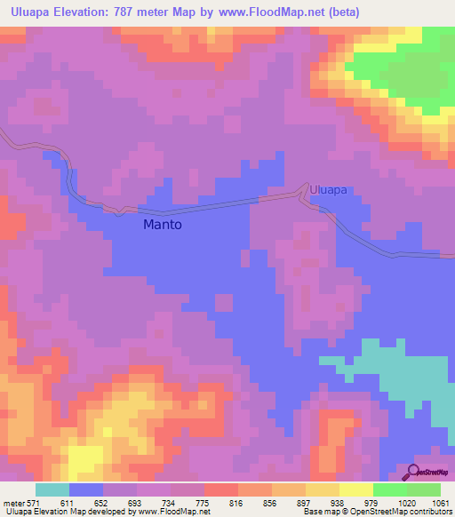 Uluapa,Honduras Elevation Map