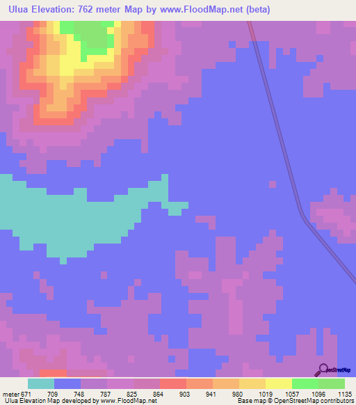 Ulua,Honduras Elevation Map