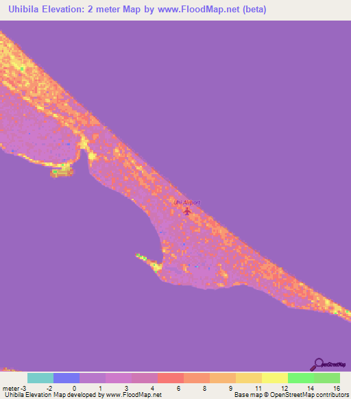 Uhibila,Honduras Elevation Map