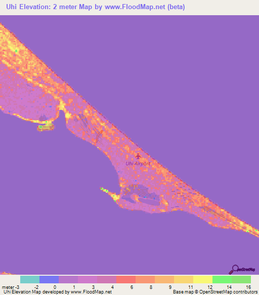 Uhi,Honduras Elevation Map