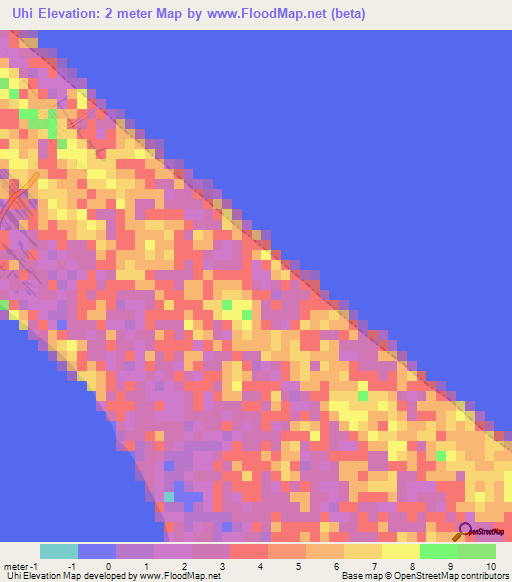 Uhi,Honduras Elevation Map
