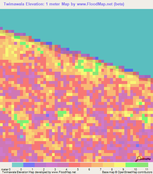 Twimawala,Honduras Elevation Map