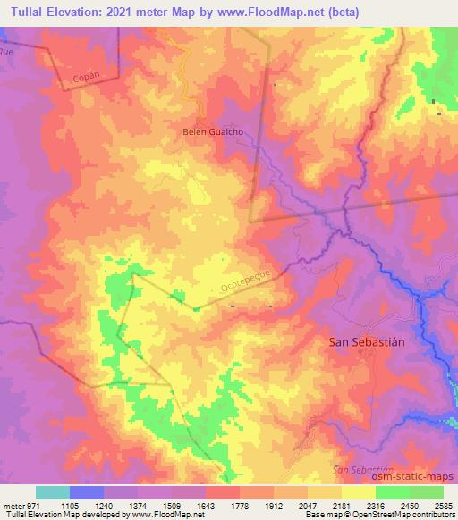 Tullal,Honduras Elevation Map