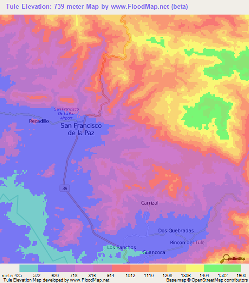 Tule,Honduras Elevation Map