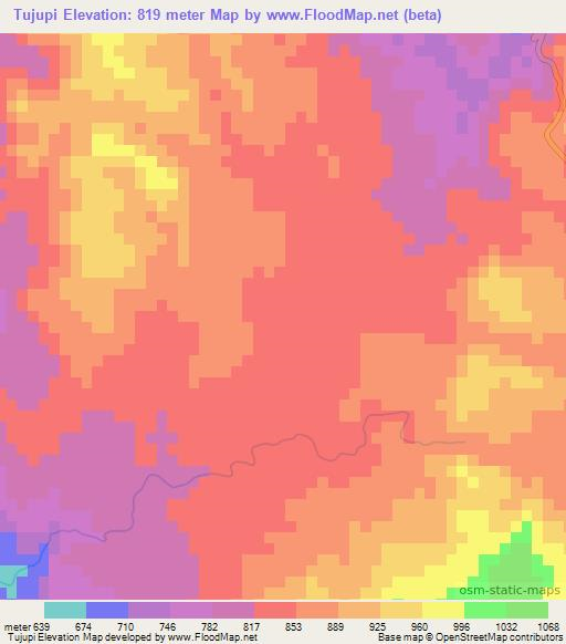 Tujupi,Honduras Elevation Map