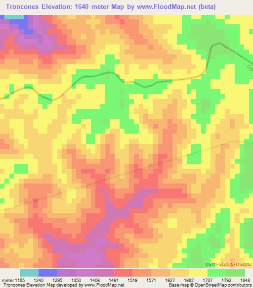 Troncones,Honduras Elevation Map
