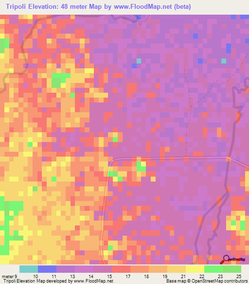 Tripoli,Honduras Elevation Map