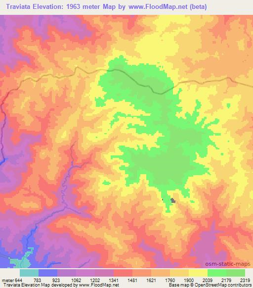 Traviata,Honduras Elevation Map