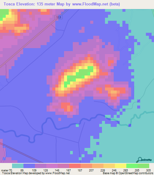 Tosca,Honduras Elevation Map