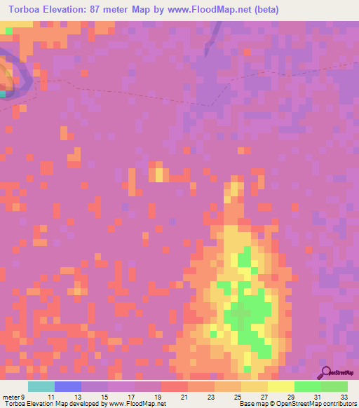 Torboa,Honduras Elevation Map