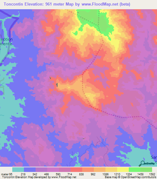 Toncontin,Honduras Elevation Map