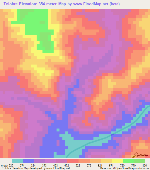 Tolobre,Honduras Elevation Map