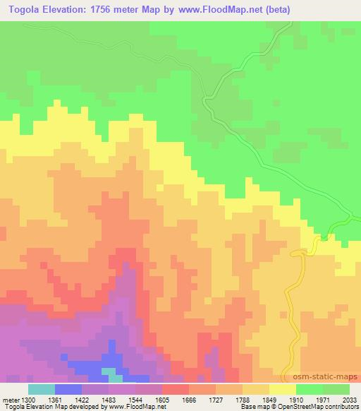 Togola,Honduras Elevation Map