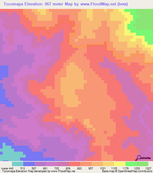 Tocomapa,Honduras Elevation Map