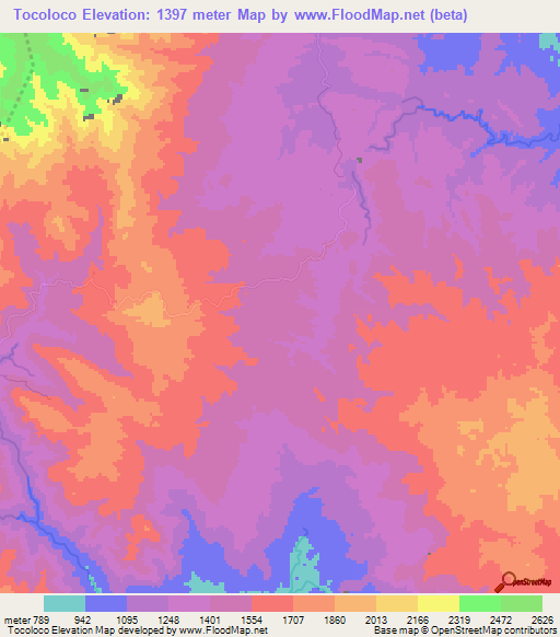 Tocoloco,Honduras Elevation Map
