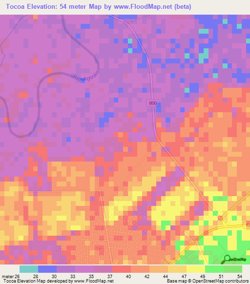 Tocoa,Honduras Elevation Map