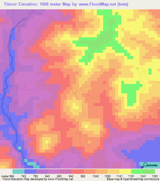 Titoror,Honduras Elevation Map