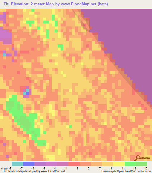 Titi,Honduras Elevation Map