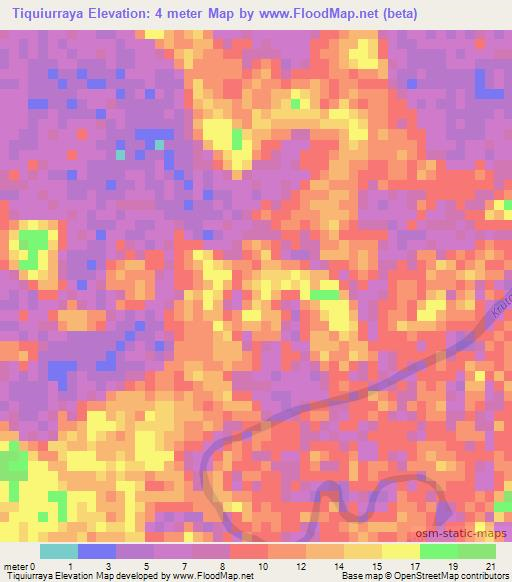 Tiquiurraya,Honduras Elevation Map