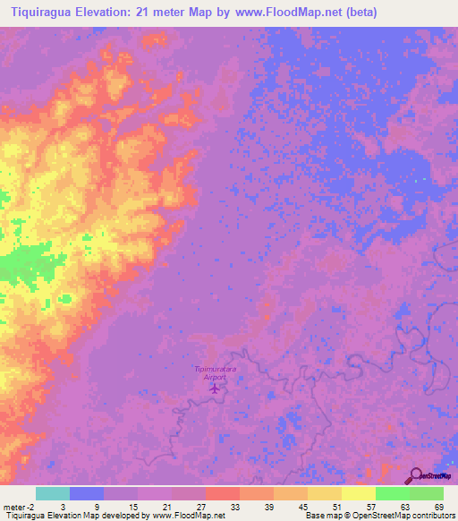 Tiquiragua,Honduras Elevation Map