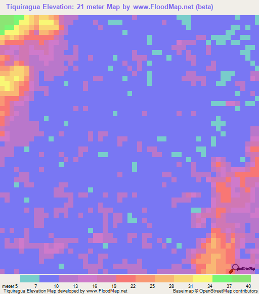 Tiquiragua,Honduras Elevation Map